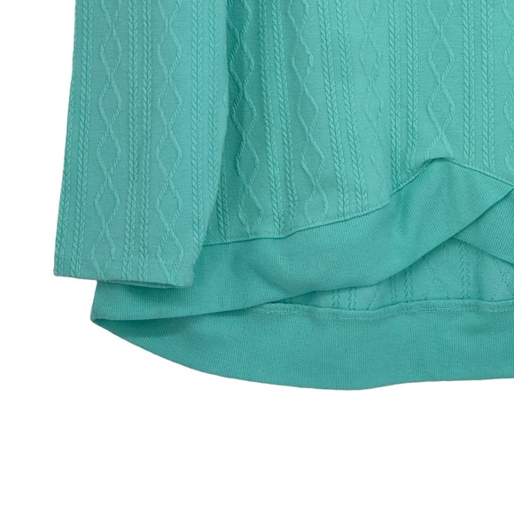*Women’s French Laundry Turquoise Polyester/Spandex Textured V-Neck Sweater - Picture 7 of 11